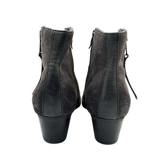 Bussola Alameda Gray Suede Leather Ankle Zip Up Western Booties Ankle Boots - Picture 6 of 13